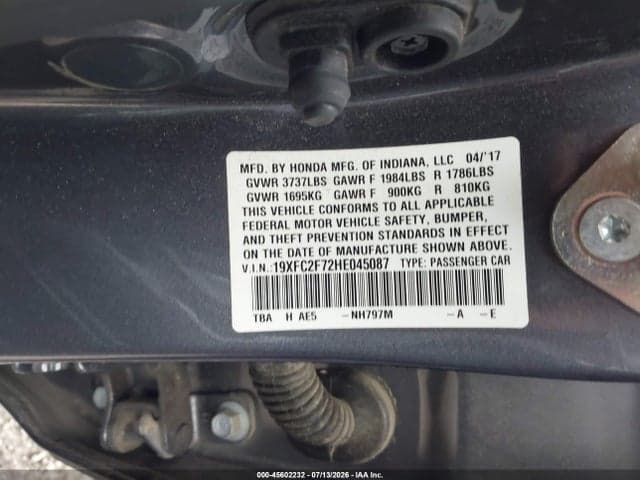 2017 HONDA CIVIC EX 9