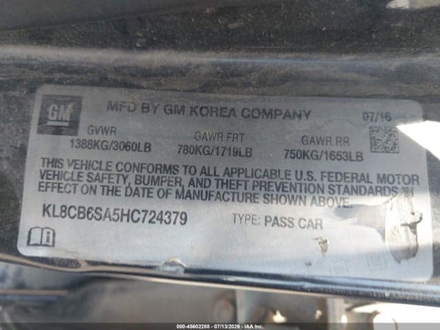 2017 CHEVROLET SPARK LS CVT 9