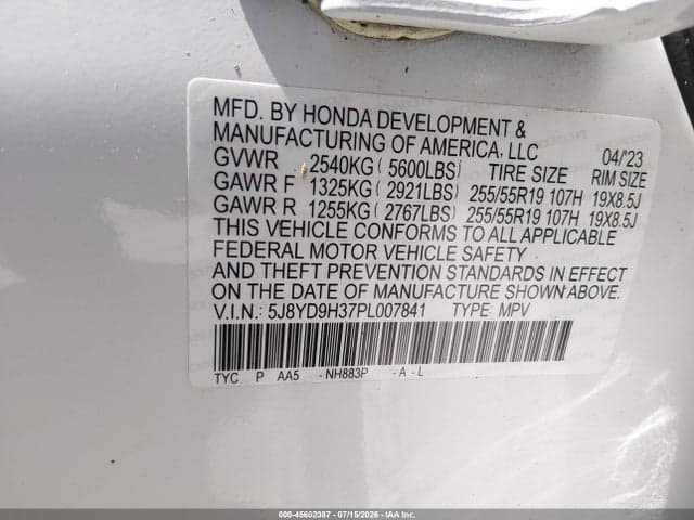 2023 ACURA MDX STANDARD 9