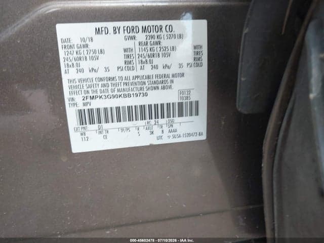 2019 FORD EDGE SE 9
