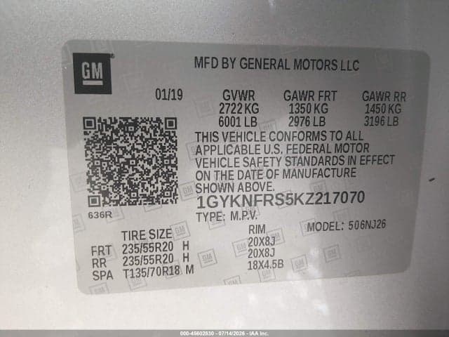 2019 CADILLAC XT5 PREMIUM LUXURY 9