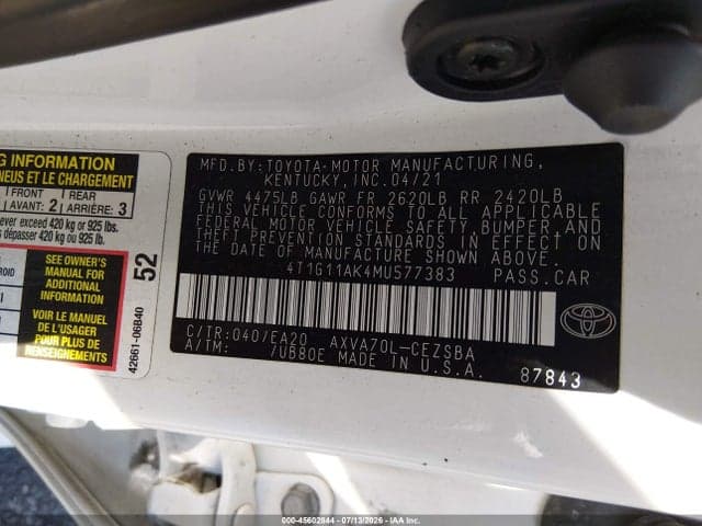 2021 TOYOTA CAMRY SE 9