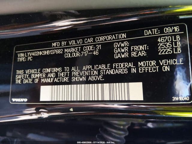 2017 VOLVO S60 INSCRIPTION T5 9