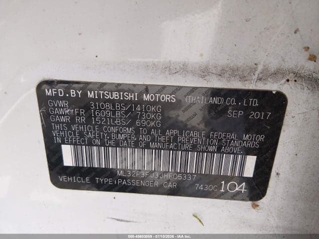 2018 MITSUBISHI MIRAGE G4 ES 9