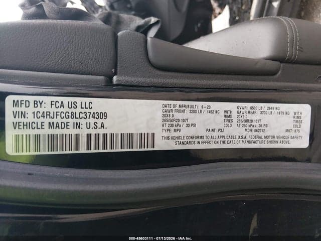 2020 JEEP GRAND CHEROKEE OVERLAND 4X4 9