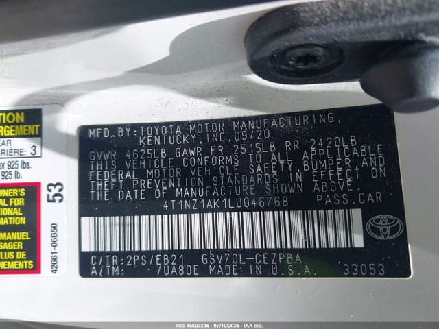 2020 TOYOTA CAMRY TRD 9