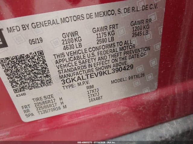 2019 GMC TERRAIN SLE 9