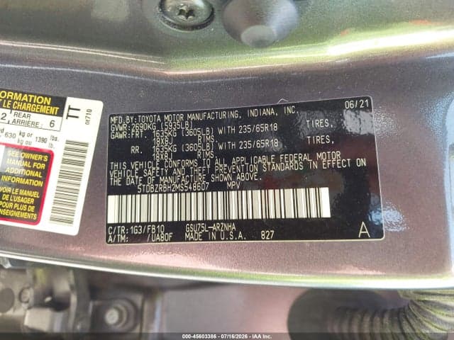 2021 TOYOTA HIGHLANDER LE 9