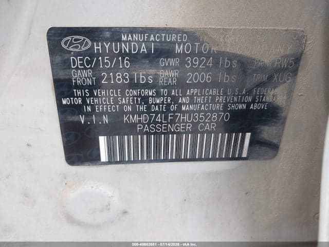 2017 HYUNDAI ELANTRA SE 9