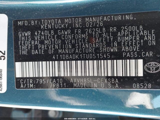 2026 TOYOTA CAMRY SE 9