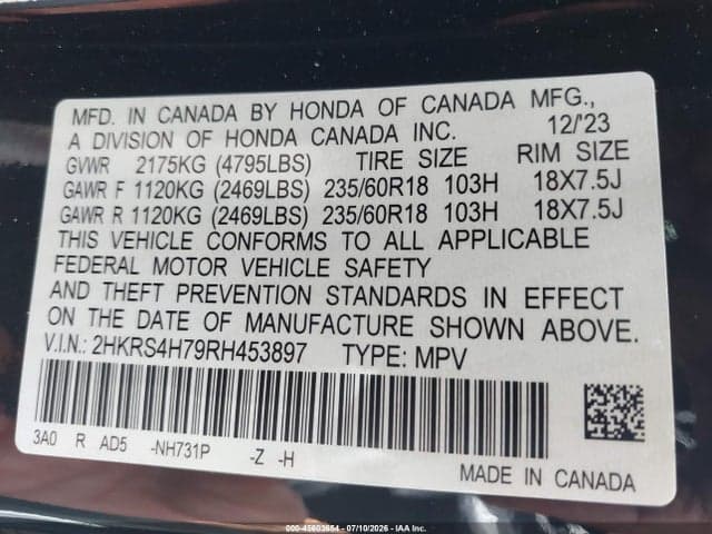 2024 HONDA CR-V EX-L AWD 9