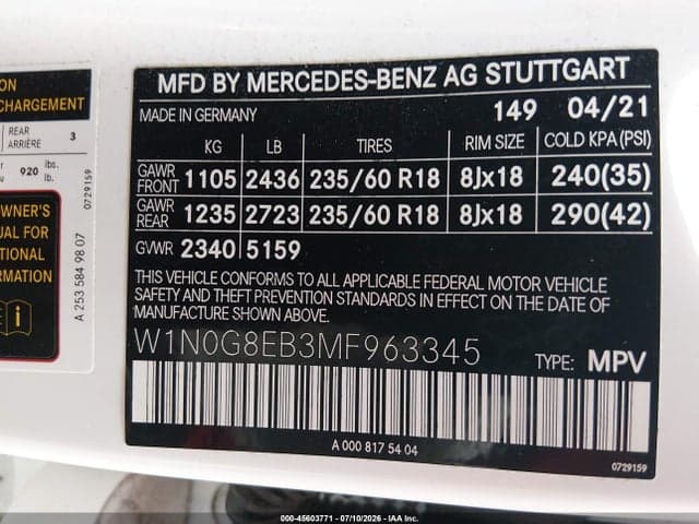 2021 MERCEDES-BENZ GLC 300 4MATIC SUV 9
