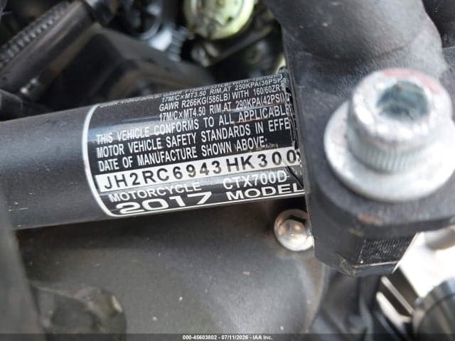 2017 HONDA CTX700 D 10