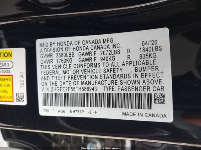 2026 HONDA CIVIC SPORT 9