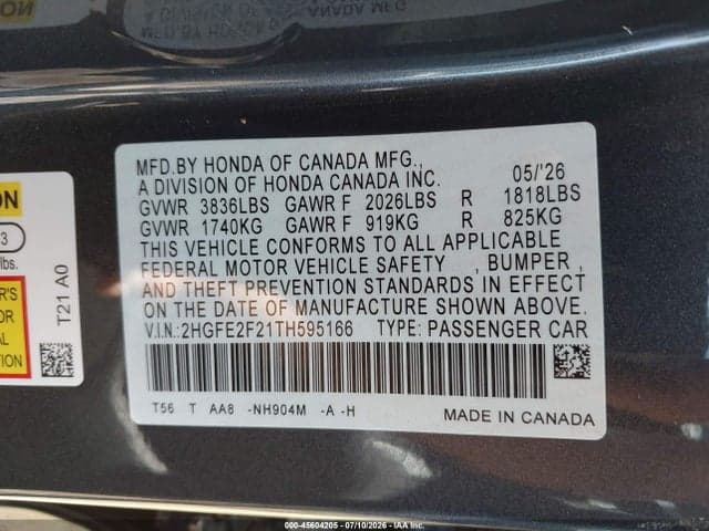 2026 HONDA CIVIC LX 9