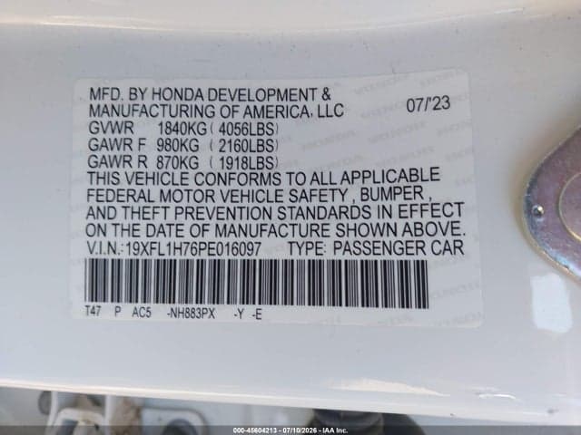 2023 HONDA CIVIC EX-L/EX-L W/O BSI 9
