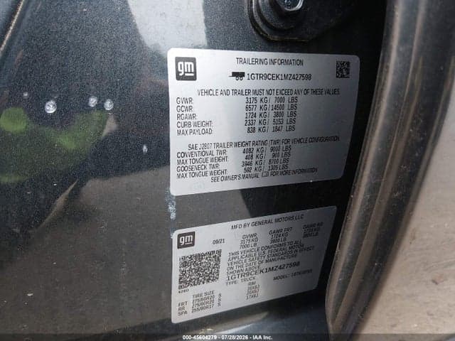 2021 GMC SIERRA 1500 4WD STANDARD BOX ELEVATION 9