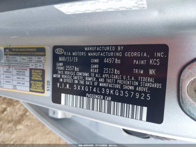 2019 KIA OPTIMA LX 9
