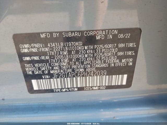 2023 SUBARU CROSSTREK PREMIUM 9