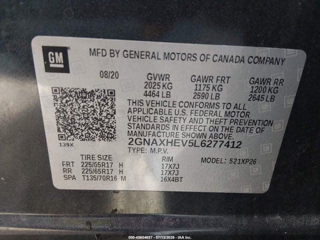 2020 CHEVROLET EQUINOX FWD LS 9