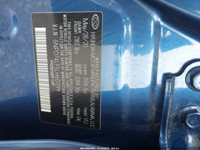 2020 HYUNDAI ELANTRA SE 9
