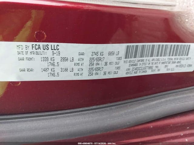 2019 DODGE GRAND CARAVAN SXT 9