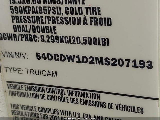 2021 CHEVROLET 4500 LCF GAS 8