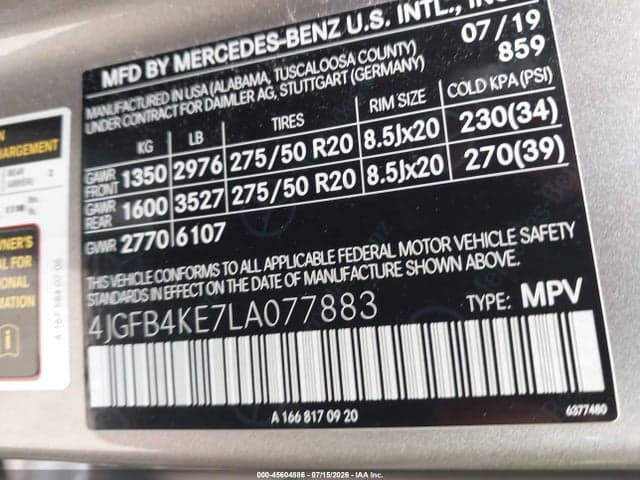 2020 MERCEDES-BENZ GLE 350 4MATIC 9