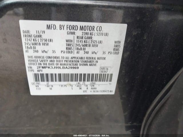 2020 FORD EDGE SEL 9