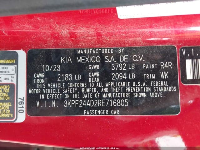 2024 KIA FORTE LXS 9