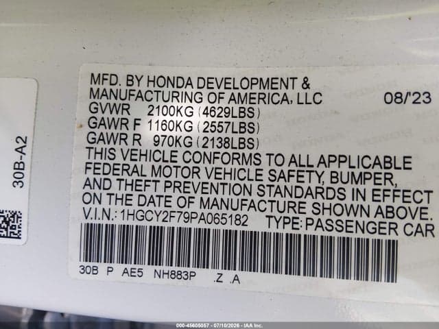 2023 HONDA ACCORD HYBRID SPORT-L 9