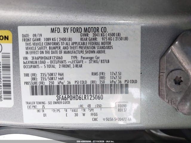 2020 FORD FUSION SE 9