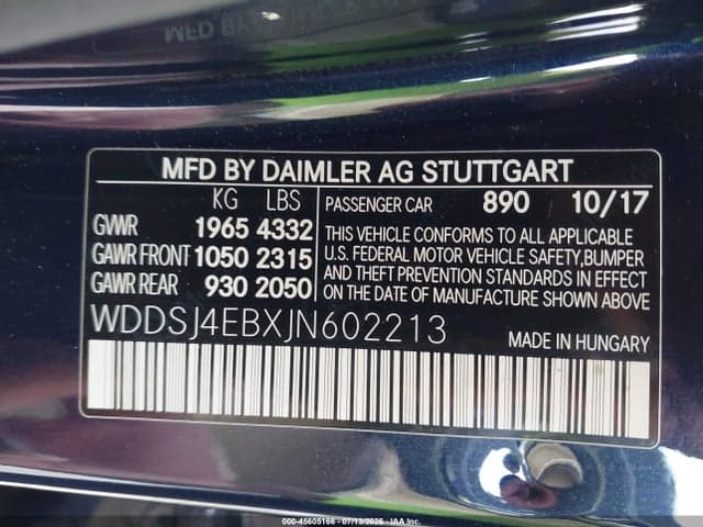 2018 MERCEDES-BENZ CLA 250 10