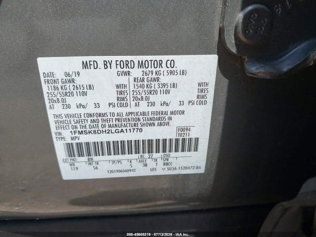 2020 FORD EXPLORER XLT 9