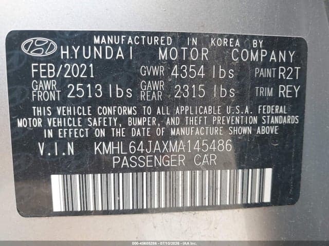 2021 HYUNDAI SONATA SEL 9