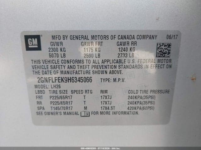2017 CHEVROLET EQUINOX LT 9