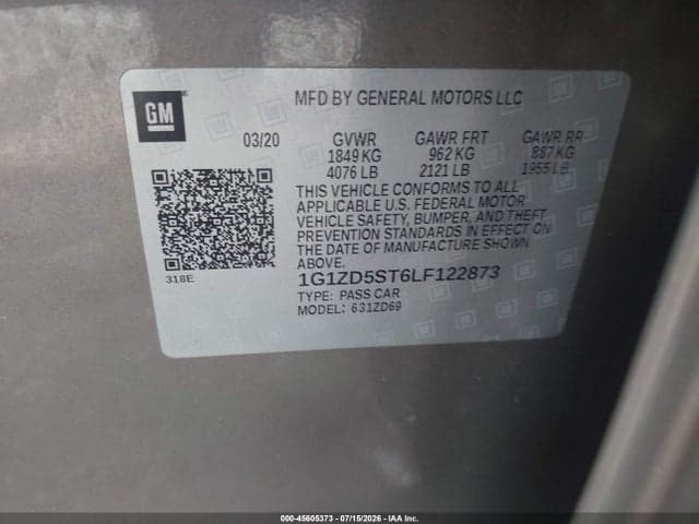 2020 CHEVROLET MALIBU FWD LT 9