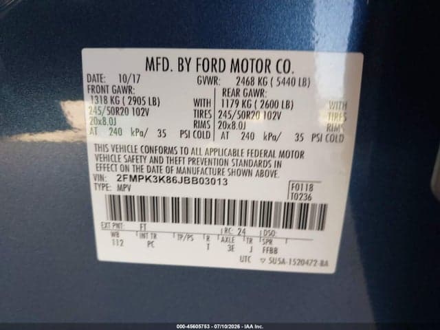 2018 FORD EDGE TITANIUM 9