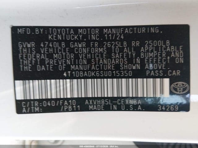 2025 TOYOTA CAMRY LE 9