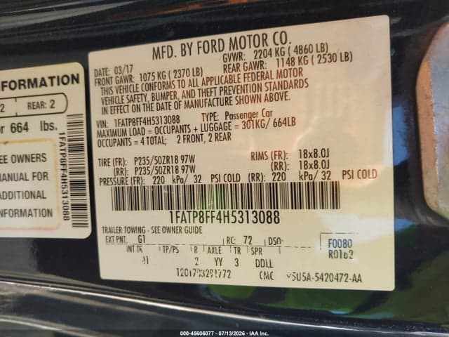 2017 FORD MUSTANG GT PREMIUM 9