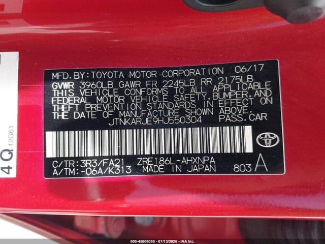 2017 TOYOTA COROLLA IM 9
