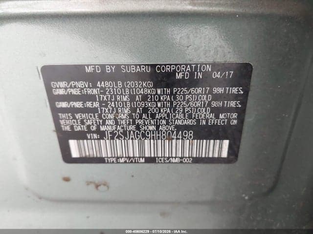 2017 SUBARU FORESTER 2.5I PREMIUM 9