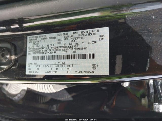2021 FORD F-150 LIMITED 9