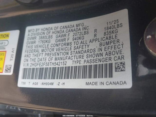 2026 HONDA CIVIC SPORT 9