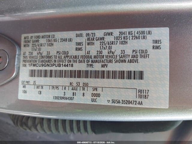 2023 FORD ESCAPE ACTIVE 9