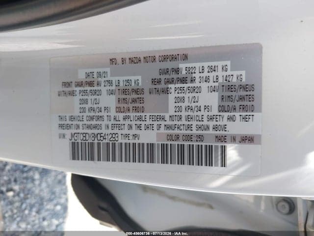 2021 MAZDA CX-9 GRAND TOURING 9