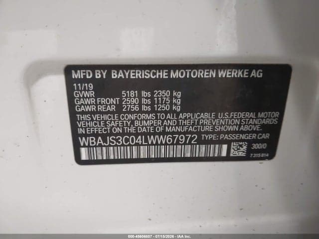 2020 BMW 540I XDRIVE 9
