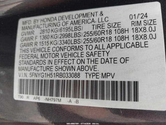 2024 HONDA PILOT EX-L 7 PASSENGER 9