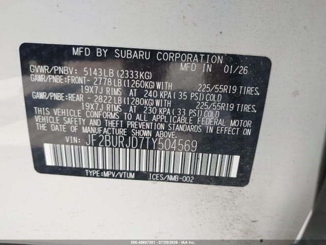 2026 SUBARU OUTBACK TOURING XT 9