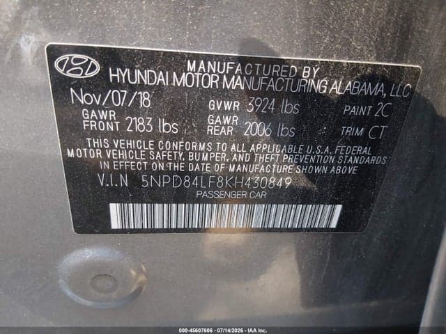 2019 HYUNDAI ELANTRA SEL 9